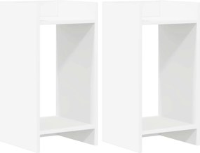 vidaXL Βάση φυτών 2 τεμ. Λευκό 30 x 30 x 60 cm Επεξεργασμένο Ξύλο