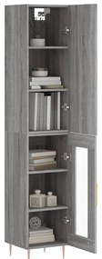 vidaXL Μπουφές Sonoma Γκρι 34,5 x 34 x 180 εκ. από Επεξεργασμένο Ξύλο