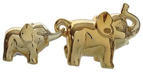Διακοσμητικά Ελεφαντάκια Σετ 2τμχ Κεραμικά Χρυσά Art Et Lumiere 18x8x11,5εκ. 03440