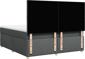 vidaXL Κρεβάτι Boxspring με Στρώμα Σκούρο Γκρι 180x200 εκ Υφασμάτιν