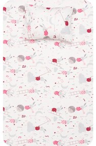 Borea Σεντόνια Κούνιας Φανελένιο Σετ Sleepy Ροζ (2) 120 x 160 cm + 30 x 40 cm Ροζ