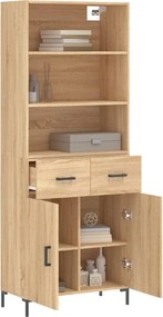 vidaXL Ντουλάπι Sonoma δρυς 69,5 x 34 x 180 εκ. από Επεξεργασμένο Ξύλο