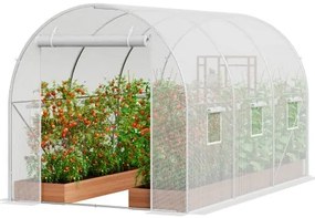 VEVOR Walk-in Tunnel Greenhouse 9.58x6.43x6.23ft Galvanized Frame PE Cover White