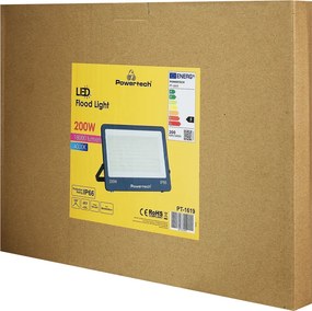 POWERTECH LED προβολέας PT-1619, 200W, 4000K, 18000lm, IP66, 6KV