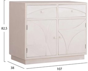 ΜΠΟΥΦΕΣ ΣΕΙΡΑ SANTORINI HM18046 MDF ΣΕ ΥΠΟΛΕΥΚΟ ΧΡΩΜΑ-2 ΣΥΡΤΑΡΙΑ &amp; 2 ΠΟΡΤΕΣ 107x38x82,5Υεκ.