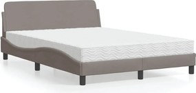 vidaXL Κρεβάτι με Στρώμα Dover Taupe 140x200 εκ. Υφασμάτινο