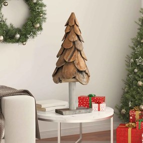 vidaXL Χριστουγεννιάτικο Δέντρο Καφέ 91 cm Μασίφ ξύλο teak