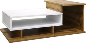 Τραπέζι σαλονιού Nuvele pakoworld sonoma-λευκό 90x50x35εκ