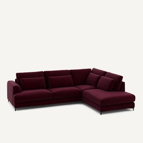 Γωνιακός καναπές δεξιός, βελούδινος, Marsile