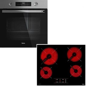 Teka Set HSB 6450 SS Πολυλειτουργικός Φούρνος 71lt &amp; TBC 64010 Κεραμική Εστία Αυτόνομη Μαύρη