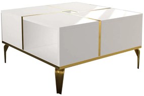 Τραπέζι Σαλονιού Nirvana 505CRL1417 71,8x71,8x43,8cm White-Gold