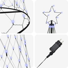 vidaXL LED Χριστουγεννιάτικο Δέντρο Μπλε 400 cm Μέταλλο