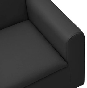 vidaXL Καναπεδάκι Παιδικό Διθέσιο Μαύρο από Συνθετικό Δέρμα