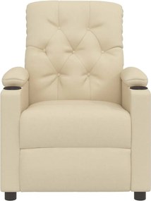 vidaXL Πολυθρόνα Ανακλινόμενη Κρεμ Υφασμάτινη