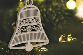 Intra απο ξύλο plywood 3mm-4mm πάχος Πρότυπο χριστουγεννιάτικου κουδουνιού, στολιδιών Δίασταση 4x4 cm INTRAFABR-84622026