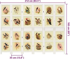 vidaXL Ρομδιβίδερ Πάνελ Λευκό 212 x 165 εκ. MDF