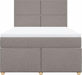 vidaXL Κρεβάτι Boxspring με Στρώμα Taupe 140x200 εκ. Υφασμάτινο