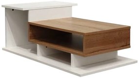 Τραπέζι σαλονιού Nuvele pakoworld σε λευκή-sonoma απόχρωση 90x50x35εκ