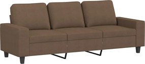 vidaXL Καναπές Τριθέσιος Καφέ 180 εκ. Υφασμάτινος