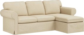 vidaXL Καναπές Κρεμ 215 x 138 x 80 εκ ύφασμα