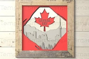 Σετ των 2 Intra απο ξύλο plywood 3mm-4mm πάχος Canada 3d Light Box, Canada Day Δίασταση 30x20 cm INTRAFABR-78723770