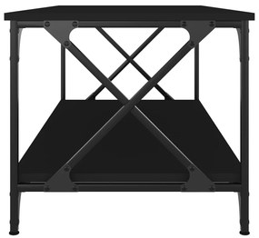 vidaXL Τραπεζάκι Σαλονιού Μαύρο 100x50x45 εκ. Επεξ. Ξύλο & Σίδηρος