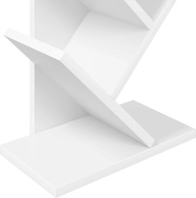 vidaXL Βιβλιοθήκη Δέντρου 6-Επιπέδων 30 x 18 x 100 εκ Λευκό