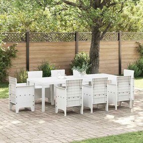 vidaXL Τραπέζι Κήπου Λευκό 250 x 100 x 73 εκ συνθετικό ρατάν