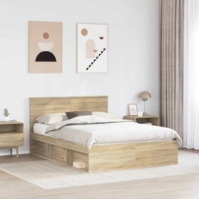 vidaXL Σκελετός Κρεβατιού Sonoma Δρυς 140 x 200 cm