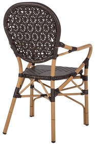 ΠΟΛΥΘΡΟΝΑ ΑΛΟΥΜΙΝΙΟΥ BAMBOO LOOK ΚΑΦΕ ΚΑΙ ΚΑΦΕ PE RATTAN HM5926.01 56x62x95Yεκ. - Αλουμίνιο - HM5926.01