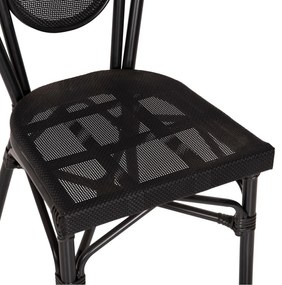 Καρέκλα TRENT C5052 Αλουμινίου Bamboo Look με Textline Μαύρη 45x57x88 εκ. 45x57x88 εκ.
