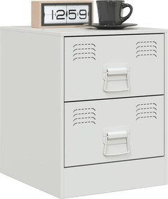 vidaXL Κομοδίνα 2 τεμ. Λευκό 34,5 x 39 x 44 εκ. από Χάλυβα