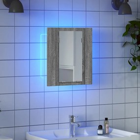 vidaXL Έπιπλο Καθρέφτη Μπάνιου LED Γκρι Sonoma 40x12x45 εκ. Επεξ. Ξύλο