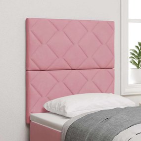 vidaXL LED κεφαλάρι Ροζ 80 cm Βελούδο
