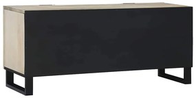 vidaXL Ντουλάπι TV Λευκό 105 x 33 x 46 εκ. Μασίφ ξύλο μάνγκο