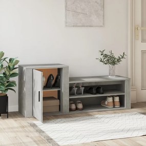 vidaXL Παπουτσοθήκη Γκρι Σκυροδέματος 130x35x54 εκ. Επεξεργασμένο Ξύλο