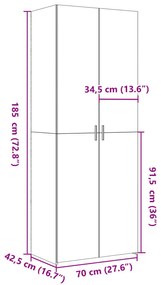 ΝΤΟΥΛΑΠΙ ΛΕΥΚΟ 70X42,5X185 ΕΚ. ΕΠΕΞΕΡΓΑΣΜΕΝΟ ΞΥΛΟ 3281427