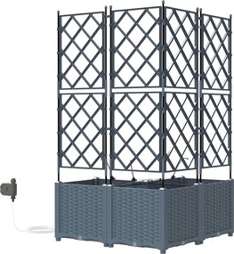 vidaXL Γλάστρα Κήπου 3 pcs Ανοιχτό Γκρι Ατσάλι