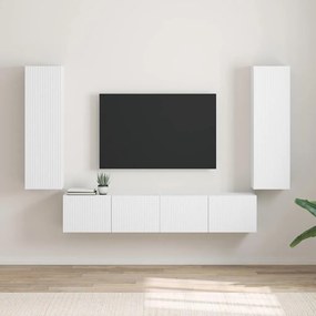 vidaXL Ντουλάπι Τηλεόρασης Τοίχου 2 pcs Λευκό 30 x 31 x 100 εκ.