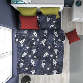 Παπλωματοθήκη Παιδική Galaxy Travel 90 Blue DimCol Single 160x240cm 100% Cotton Flannel