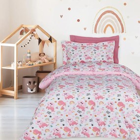 Σεντόνια Παιδικά 4936 (Σετ 3τμχ) Pink-White Das Home Μονό 170x260cm 100% Βαμβάκι