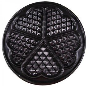 Βαφλιέρα  σε σχήμα καρδιάς Voltz V51442GA, 1300W, 5 μικρότερες βάφλες με σχήμα καρδιάς, Ρύθμιση θερμοκρασίας, Ανοξείδωτο ατσάλι / μαύρο