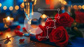 Σετ των 2 Intra Συλλεκτικό Ξύλινο Παζλ Plywood 4mm - Ρομαντική ρύθμιση τραπεζαρίας Σε Ξύλινο Κουτί - Διαστάσεις: 10x10 cm – 25 κομμάτια