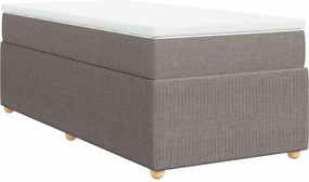 vidaXL Κρεβάτι Boxspring με Στρώμα Taupe 100 x 200 εκ. Υφασμάτινο