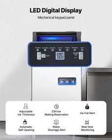 VEVOR Commercial Ice Maker Freestanding Cabinet Machine 110lbs/24H 36 Ice Cubes