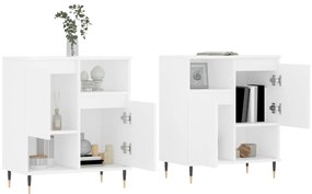 vidaXL Συρταριέρες 2 τεμ. Λευκές από Επεξεργασμένο Ξύλο