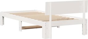 vidaXL Σκελετός Κρεβατιού Λευκό 75 x 190 cm Στερεά ξυλεία πεύκου