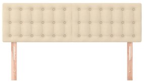 Κεφαλάρια Κρεβατιού 2 τεμ. Κρεμ 72x5x78/88 εκ. Υφασμάτινα - Κρεμ