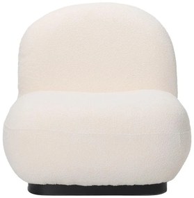 Πολυθρόνα Rosalie μπουκλέ ύφασμα σε κρεμ απόχρωση με μαύρη βάση 85x82x77εκ 85x82x77 εκ.