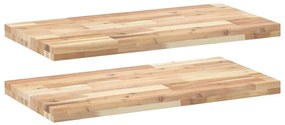 vidaXL Ράφια Κρεμαστά 2 Τεμ. 60x40x4εκ. Ακατέργαστο Μασίφ Ξύλο Ακακίας